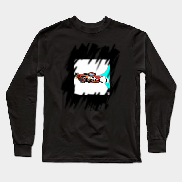 Lightening Mcqueen Long Sleeve T-Shirt by Vectraphix